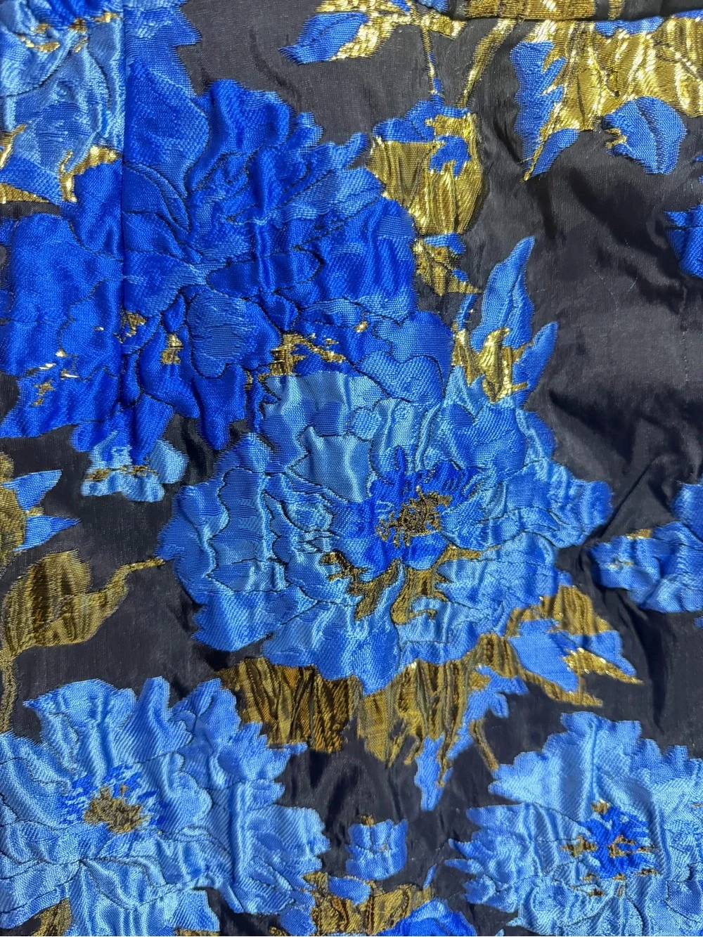 Lulu's Blue Floral Halter Mini Dress with Gold Accents NWOT - Picture 5 of 8
